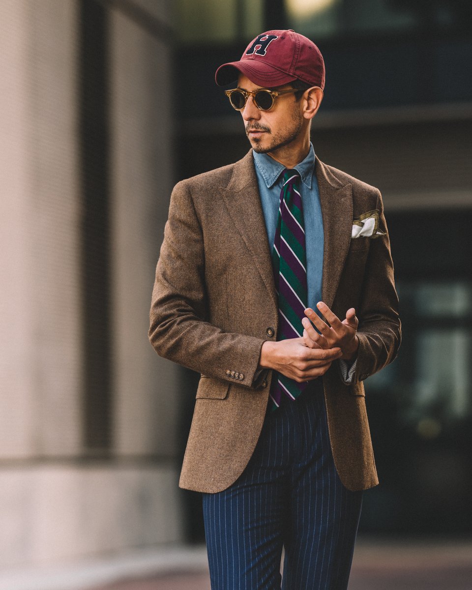 whatmybfwore's tweet photo. What do we think about wearing a baseball cap with a suit, gents? Yay, or nay? 👀 https://t.co/vjzpvmSx6R
