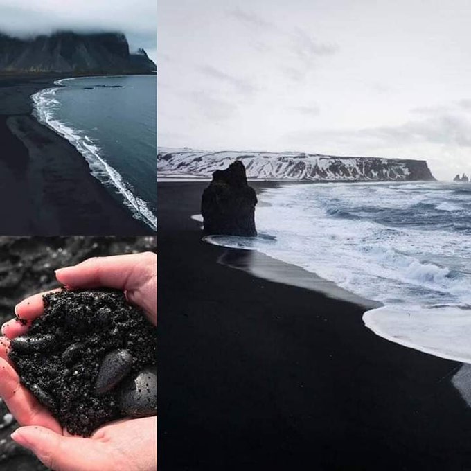 الشَاطئ الأسَود في أيسلندا ، شَاطئ الحُزن الأنيق🖤"