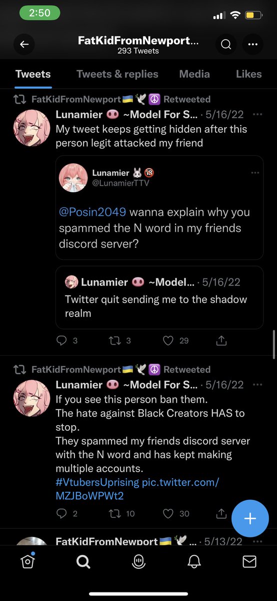 TSF4ren's tweet photo. crazy bc my numbers spiked which means i was prob about to get hate raided again… but now im penalized for being harassed… #twitch #hateraids #blackstreamers @TwitchSupport @Twitch @discord https://t.co/LXRGaxqfx1