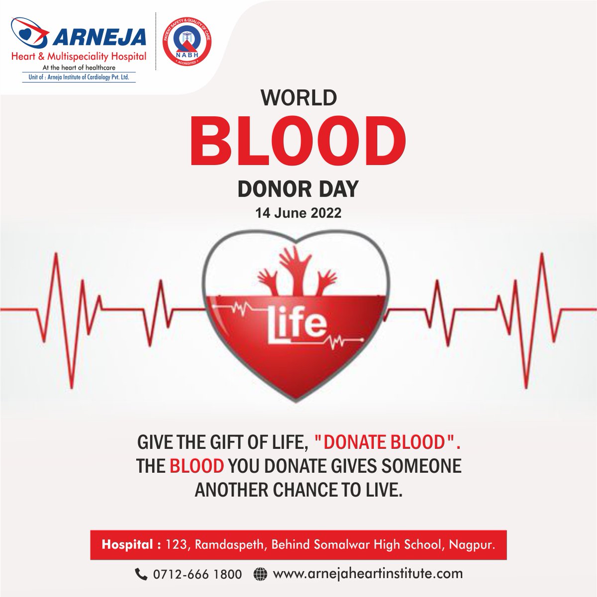 Arneja_Hospital's tweet photo. Donating blood is a very generous act that can save a life. Let us all be generous in donating blood.
 
Happy World Blood Donor Day.

𝐖𝐞𝐛𝐬𝐢𝐭𝐞:- https://t.co/ImJwrobtKV

#WorldBloodDonorDay #donateblood #donatebloodtoday #savelife #ArnejaHospital #HeartHospital https://t.co/cziQg09bWI