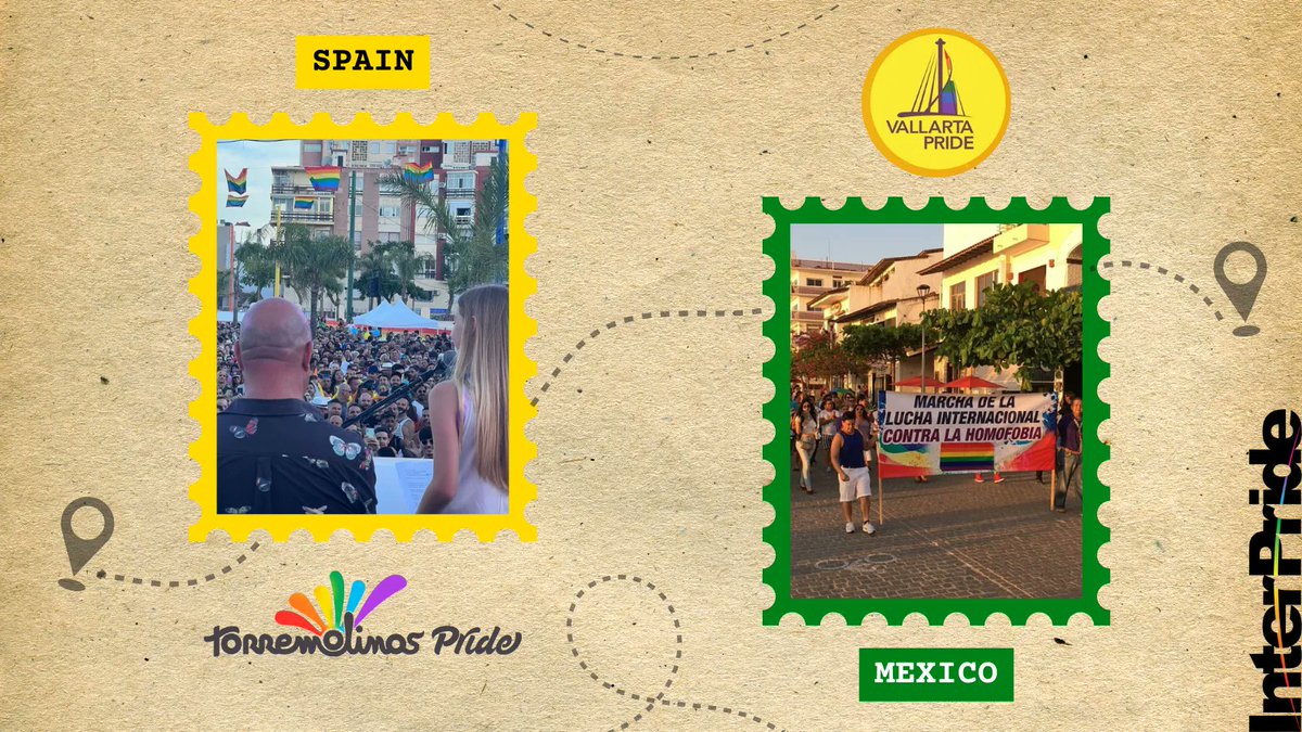 InterPride's tweet photo. Do you know "How to Pride" worldwide? #InterPride is spotlighting our member #Pride organizations, #TorremolinosGayPride & #VallartaPride! The #LGBTQIA+ community is being celebrated in #Spain & #Mexico!
#HowToPride #LGBTQIAPlus #Torremolinos #LGBT #PuertoVallarta #PrideMonth2022 https://t.co/nHRHF56HAB
