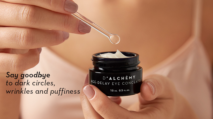 Forget about shadows and bags under your eyes, even after a sleepless night. AGE-DELAY EYE CONCENTRATE effectively tackles puffiness under the eyes, reduces symptoms of fatigue and helps fill wrinkles. ✅ Leaves the skin around the eyes gently illuminated, soothed and rested.