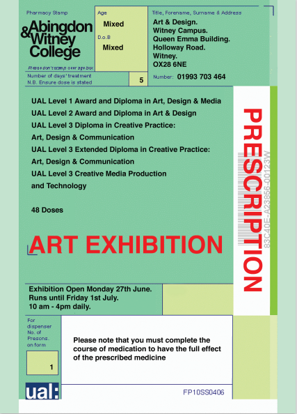 AbWitCollege's tweet photo. It's that time of year again (and this time it's in person)! You are cordially invited to the Witney Campus Arts Show - [Prescription]
More information can be found on our website:https://t.co/Q1XL6YvuX6
#finalmajorproject #artshow #fashion #ceramics #painting #2D #3D #immersive https://t.co/CtbLf7ojpA