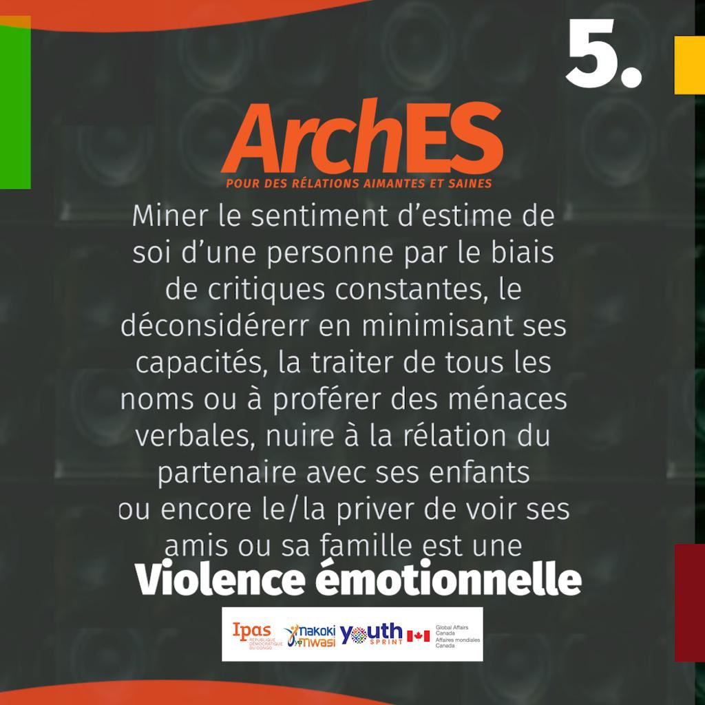 Moseka Talents (@mosekatalents) on Twitter photo #ARCHES: Miner le sentiment d’estime de soi d’une personne par le biais de critiques constantes,déconsidérer ses capacités,lui proférer des menaces verbales,nuire à la relation du partenaire avec ses enfants est une violence émotionnelle #STOPVBG <a href="/MakokiYaMwasi/">Makoki Ya Mwasi</a> <a href="/YouthSprint/">YOUTH SPRINT</a> #ARCHES: Miner le sentiment d’estime de soi d’une personne par le biais de critiques constantes,déconsidérer ses capacités,lui proférer des menaces verbales,nuire à la relation du partenaire avec ses enfants est une violence émotionnelle #STOPVBG <a href="/MakokiYaMwasi/">Makoki Ya Mwasi</a> <a href="/YouthSprint/">YOUTH SPRINT</a>