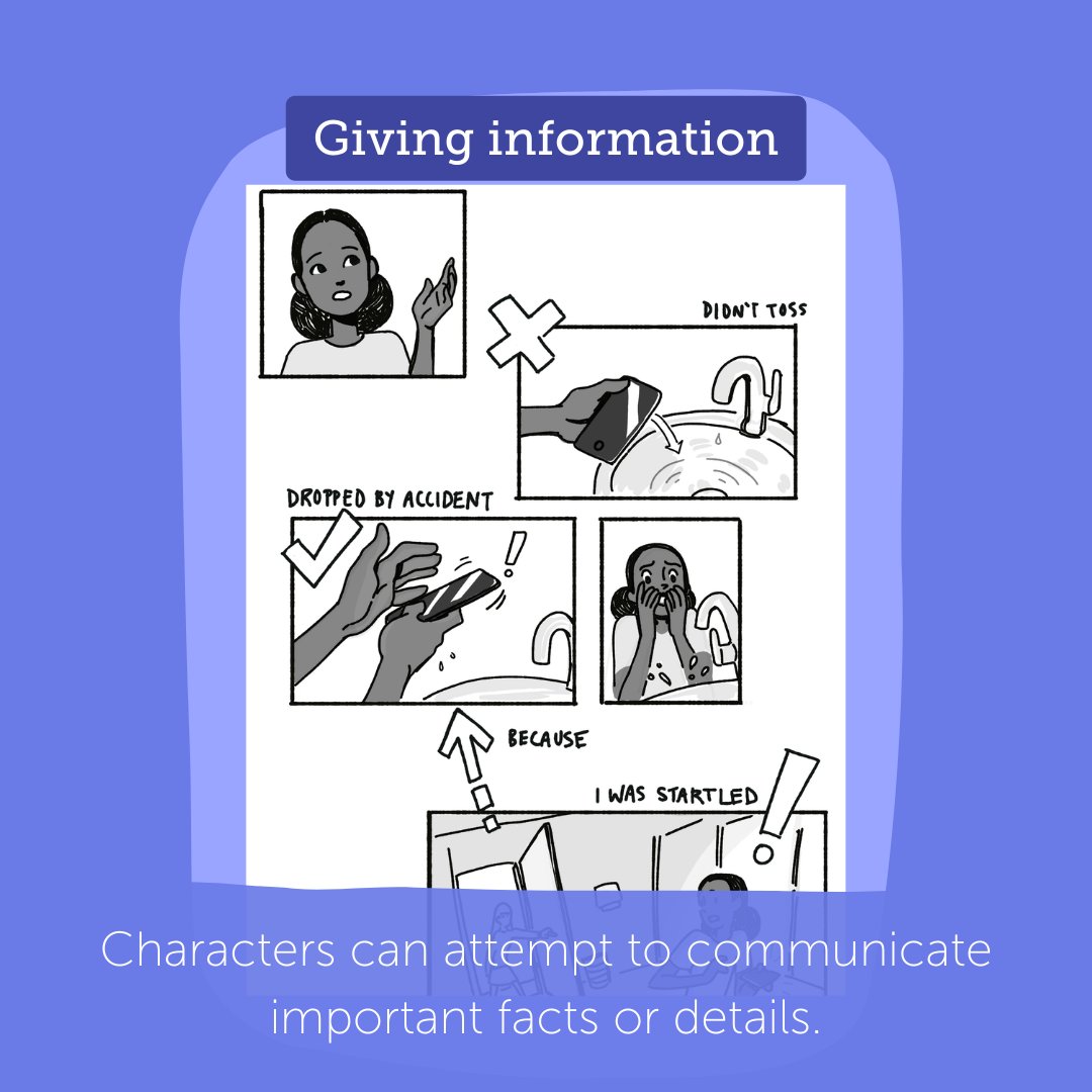 WritelikeOrg's tweet photo. When characters share information, it tells us what they do and don’t know, what they want other people to know, and why they want them to know it. (Snippet from @fracaswellhyman) 
https://t.co/sY6RLs6xy5 https://t.co/W13XP3x9lf
