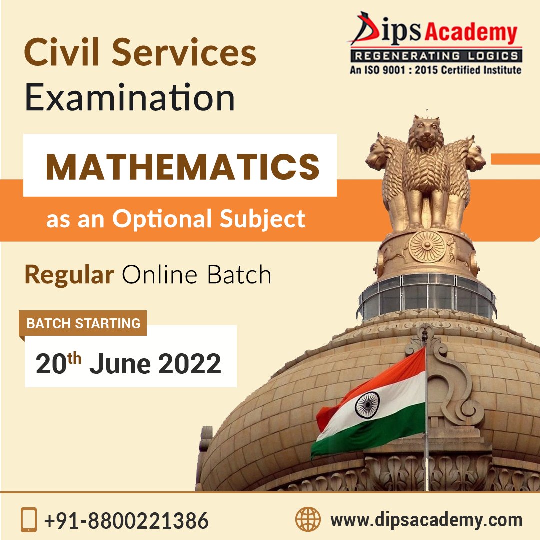 dipsacademymath's tweet photo. Start your preparations for 𝐔𝐏𝐒𝐂/𝗖𝗦𝗘 𝐌𝐚𝐭𝐡𝐬 (Optional) under the guidance of eminent Mathematician Dubey Sir.
👉 Regular 𝗢𝗻𝗹𝗶𝗻𝗲 𝗕𝗮𝘁𝗰𝗵 Starting: 𝟮𝟬𝘁𝗵 𝗝𝘂𝗻𝗲 2022
➡️ Know More: https://t.co/sdIBD7KuSQ
#UPSC #upscexam #upscmaths #onlinecoaching https://t.co/2LH9Ax9bkv