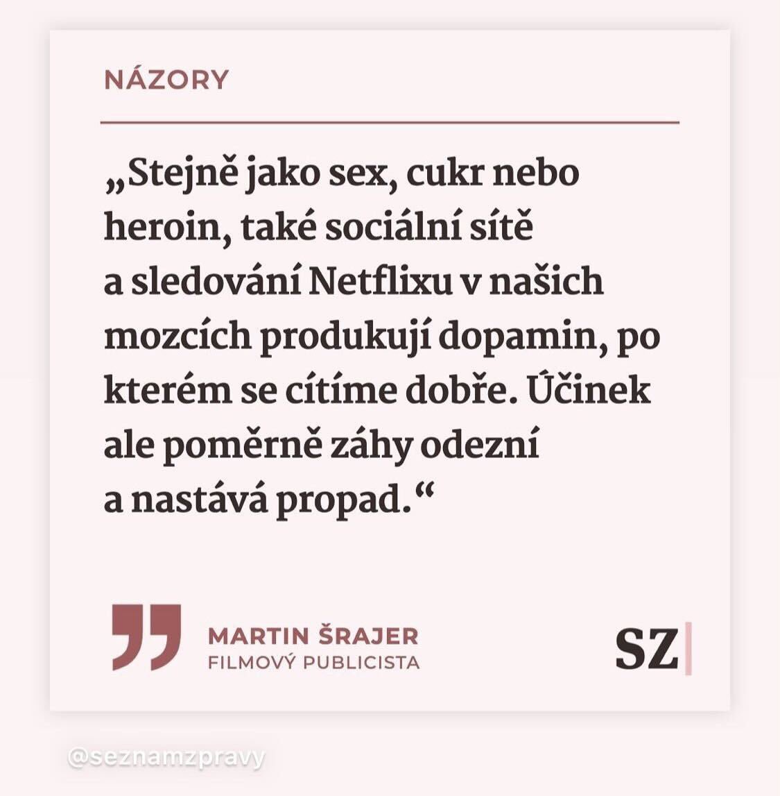 Pod čepicí (@podcepicipodcas) on Twitter photo Ano! I na netflixu se dá vytvořit závislost. Podobné nelátkové závislosti se týkají hlavně dětí a mladistvých. Své o tom ví adiktolog <a href="/tomasjandac/">tomas jandac</a>
Rozhovor s nim poslechněte hýr 👇
linktr.ee/podcepici Ano! I na netflixu se dá vytvořit závislost. Podobné nelátkové závislosti se týkají hlavně dětí a mladistvých. Své o tom ví adiktolog <a href="/tomasjandac/">tomas jandac</a>
Rozhovor s nim poslechněte hýr 👇
linktr.ee/podcepici