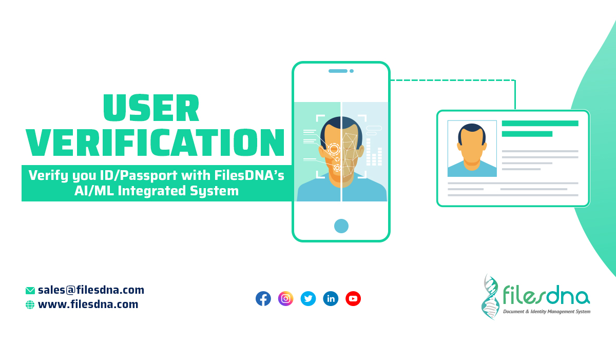 filesdna's tweet photo. Verify you ID/Passport with FilesDNA’s
AI/ML Integrated System.

For more info
Visit: https://t.co/fklsd5jGjq
or connect with us: sales@filesdna.com

#user_verification #filesdna #artificialintelligence #machinelearning https://t.co/RG37mtHZoH