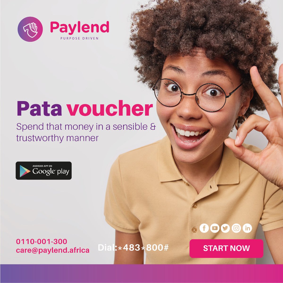 mypaylend's tweet photo. Pesa ya unga ni ya unga! Spend responsibility with Pata Voucher service. Dial: *483 *800# or Download the Paylend App on Google Play #BuildingLocalEconomies @mypaylend https://t.co/PHWtlbR9ax