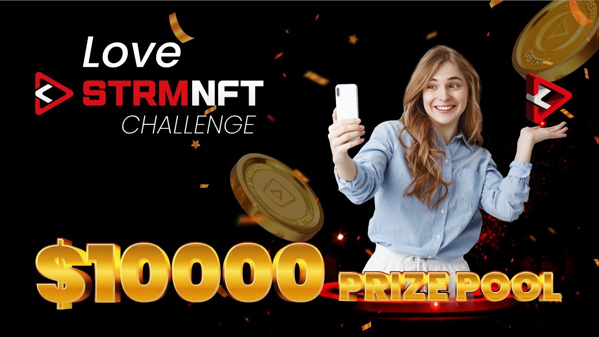 🤩Grab your chance to win $10,000 $STRM &amp; $GSTRM prize pool.

1️⃣ Sign up for strmnft.com
2️⃣ Follow @strmnft; Like &amp; RT this post
3️⃣ Tweet a photo/video showing your 'Love for STRMNFT' with  #loveSTRMNFT

Validate: forms.gle/uTiZkR3nEmdPcd…

#GiveawayNFT #GiveawayAlert