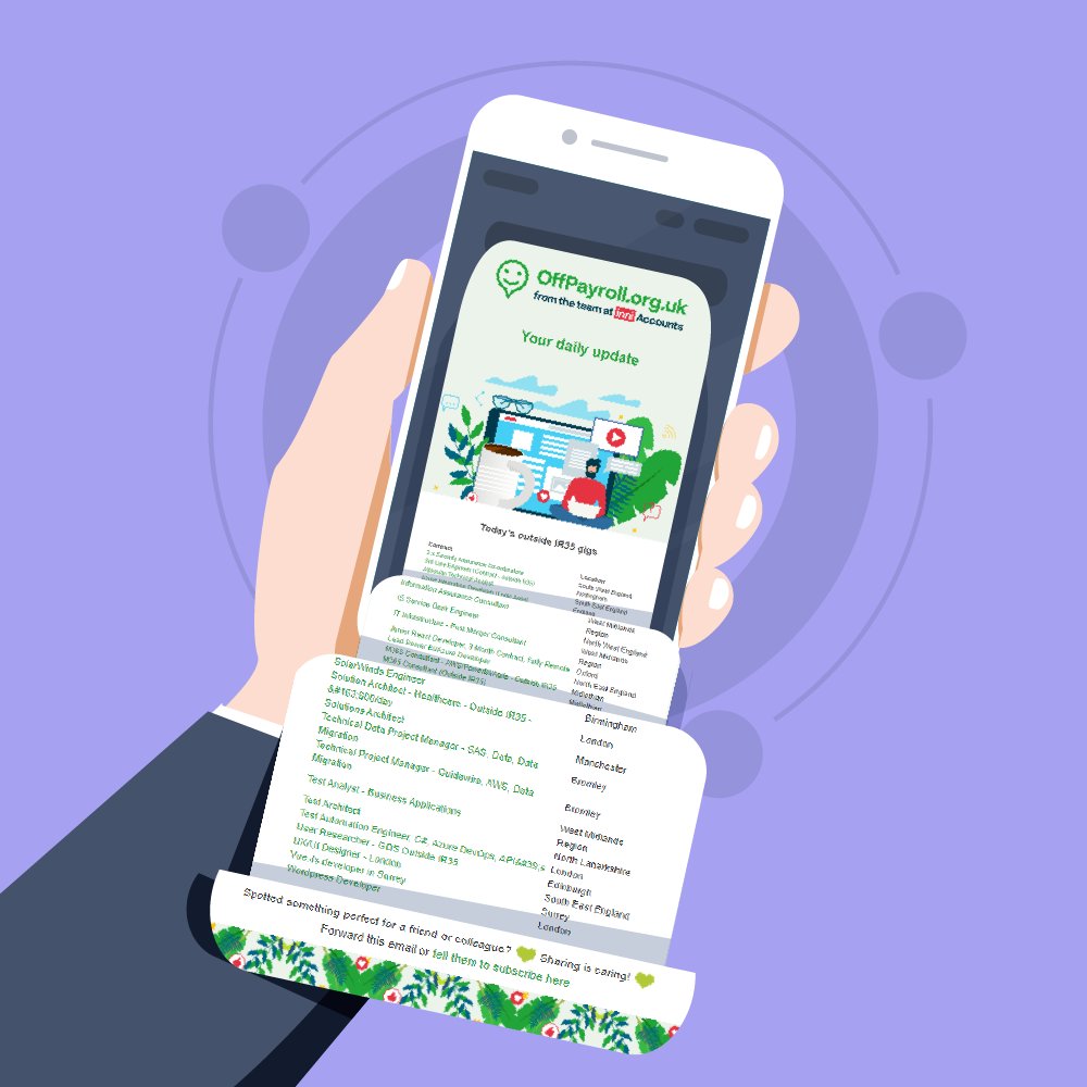 Looking for a new outside IR35 contract? 👀 Join our FREE mailing list and get stacks of opportunities directly in your inbox every day - over 100 sent out today!

🚫 NO SPAM - unsubscribe at any time

Sign up now 👉 offpayroll.org.uk/contracts

#IR35 #contractors #consultants