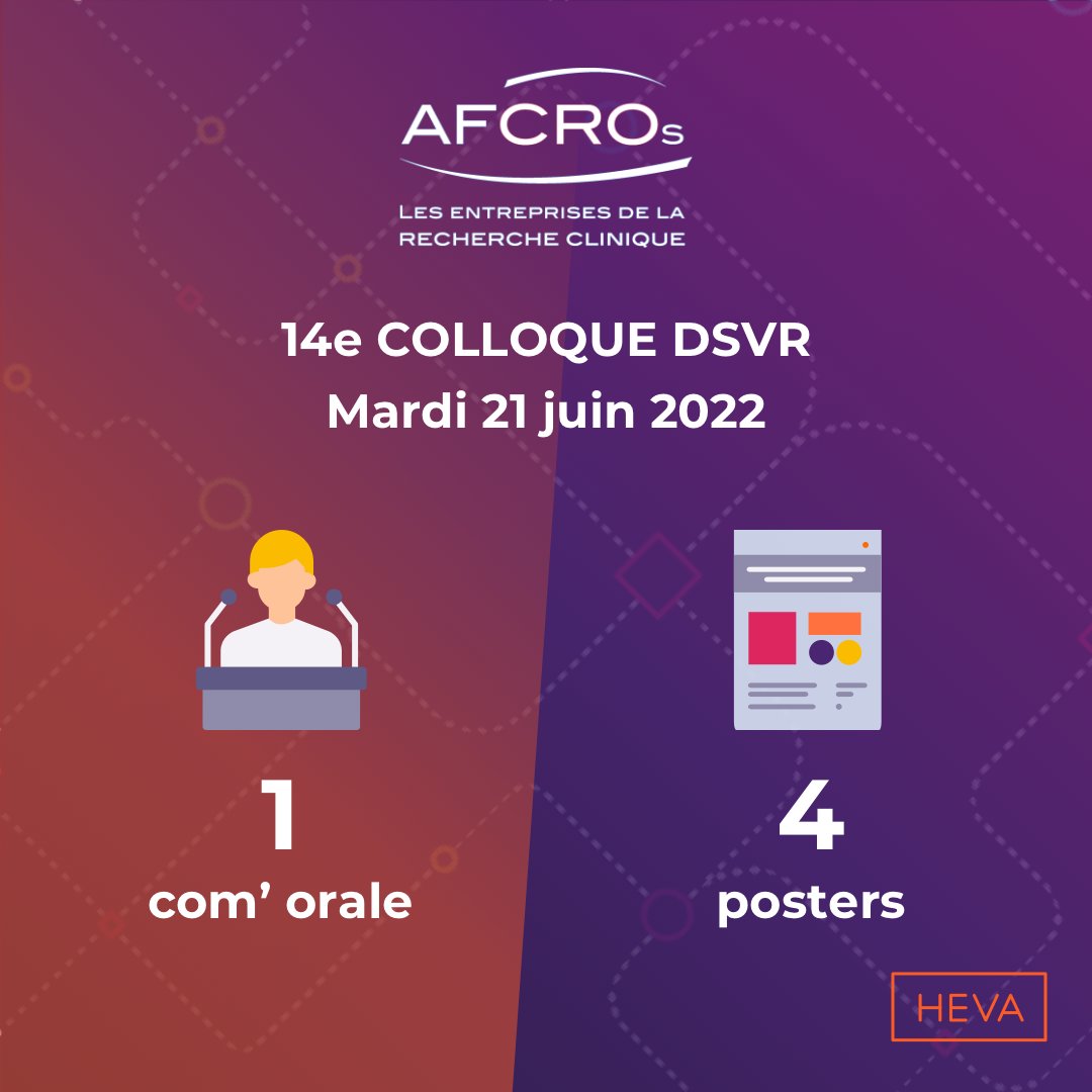 HEVAWEB's tweet photo. [#Congress🏛️] HEVA présentera 5 études au 14e colloque des données de santé en vie réelle (#DSVR) de l'@AFCROs à Paris le mardi 21 juin 2022

🙏Merci à l'équipe DEMEX de la Cnam @Assur_Maladie pour la mise à disposition des données #SNDS

👉 https://t.co/hUx3c6A7gW #IA #PMSI https://t.co/Ht9G5ntx2k