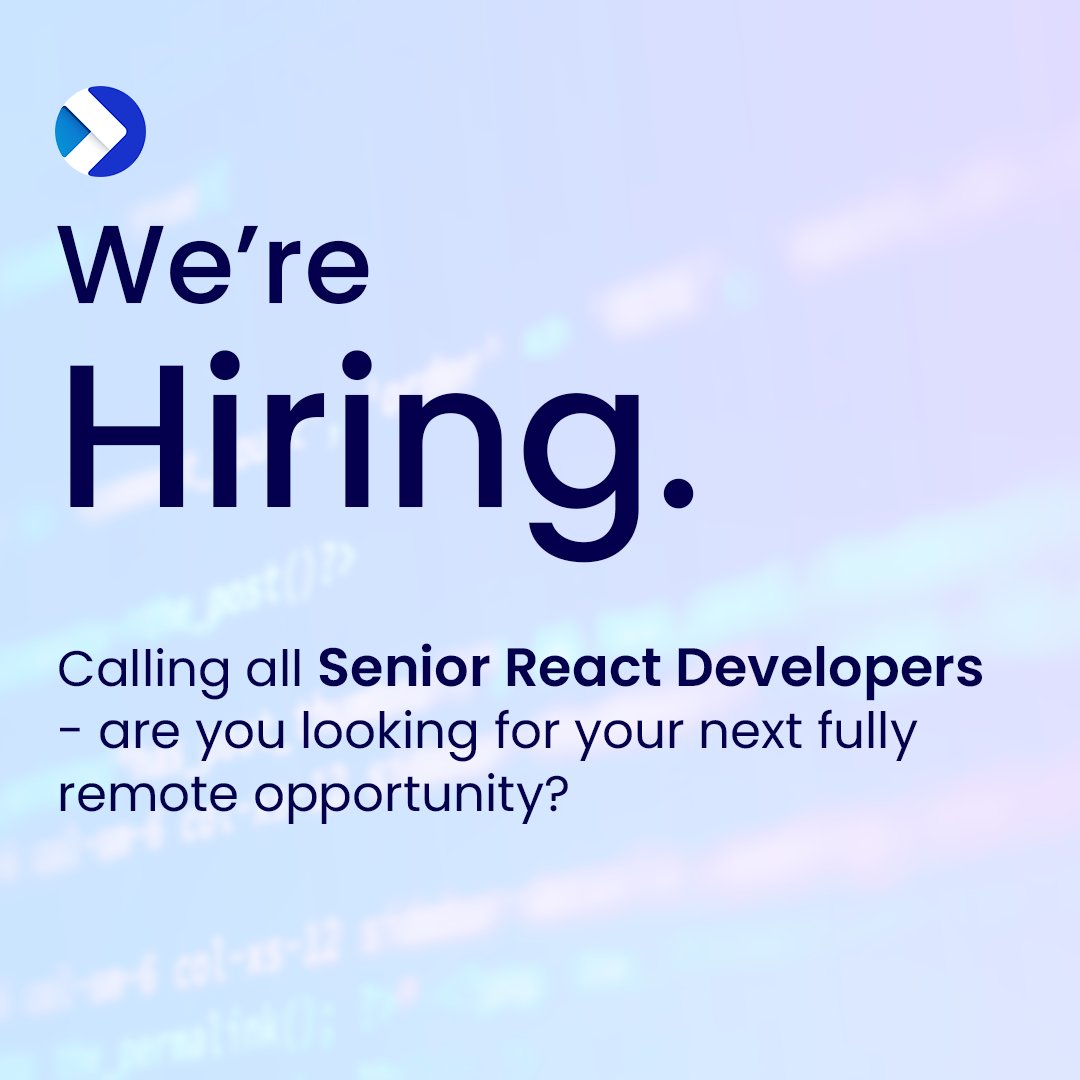 🚨 We’re #hiring for an experienced Senior #React #Developer

Are you looking for a new fully #remote opportunity and have experience working with React? Sign in to your CodeMonk account and find out more ➡️ 

eu1.hubs.ly/H014GZc0

#careerintech #techjobs #reactjs #devjobs
