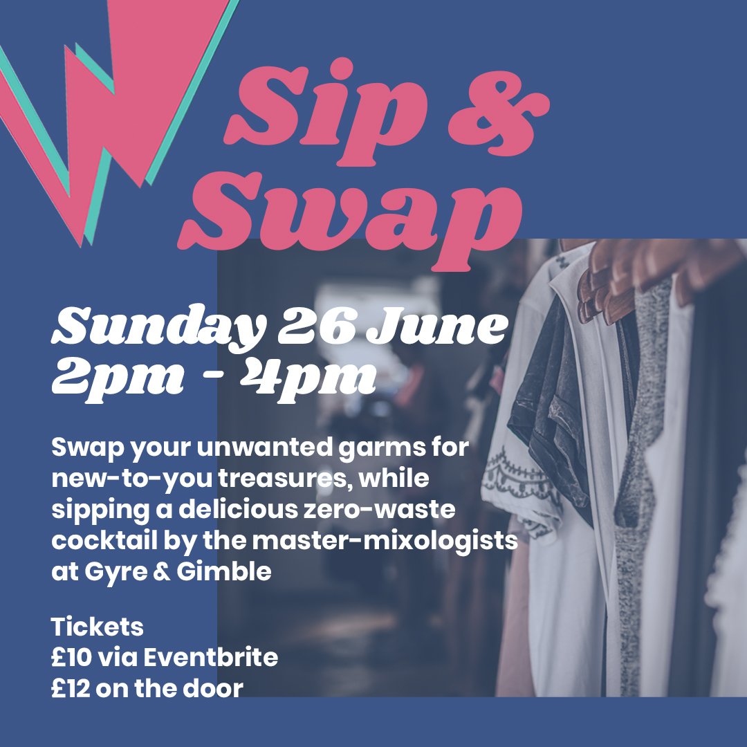 Super excited for our first #SipAndSwap event next Sunday at @GyrAndGmbl- tickets still available! eventbrite.com/e/sip-swap-at-… #swap #swishing #EcoFashion #SustainableFashion #Norwich