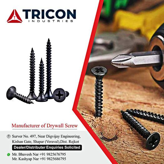 ihsndigital's tweet photo. "𝗧𝗥𝗜𝗖𝗢𝗡" Manufactures Best Drywall Screw to give strength to your interior.
𝗧𝗥𝗜𝗖𝗢𝗡 𝗜𝗡𝗗𝗨𝗦𝗧𝗥𝗜𝗘𝗦 (𝗥𝗮𝗷𝗸𝗼𝘁, 𝗚𝘂𝗷)
#tricom #quality #drywall #screw #drywallscrew #rajkot #gujrat #hardware #hardwareshop https://t.co/LhZVDzeThV