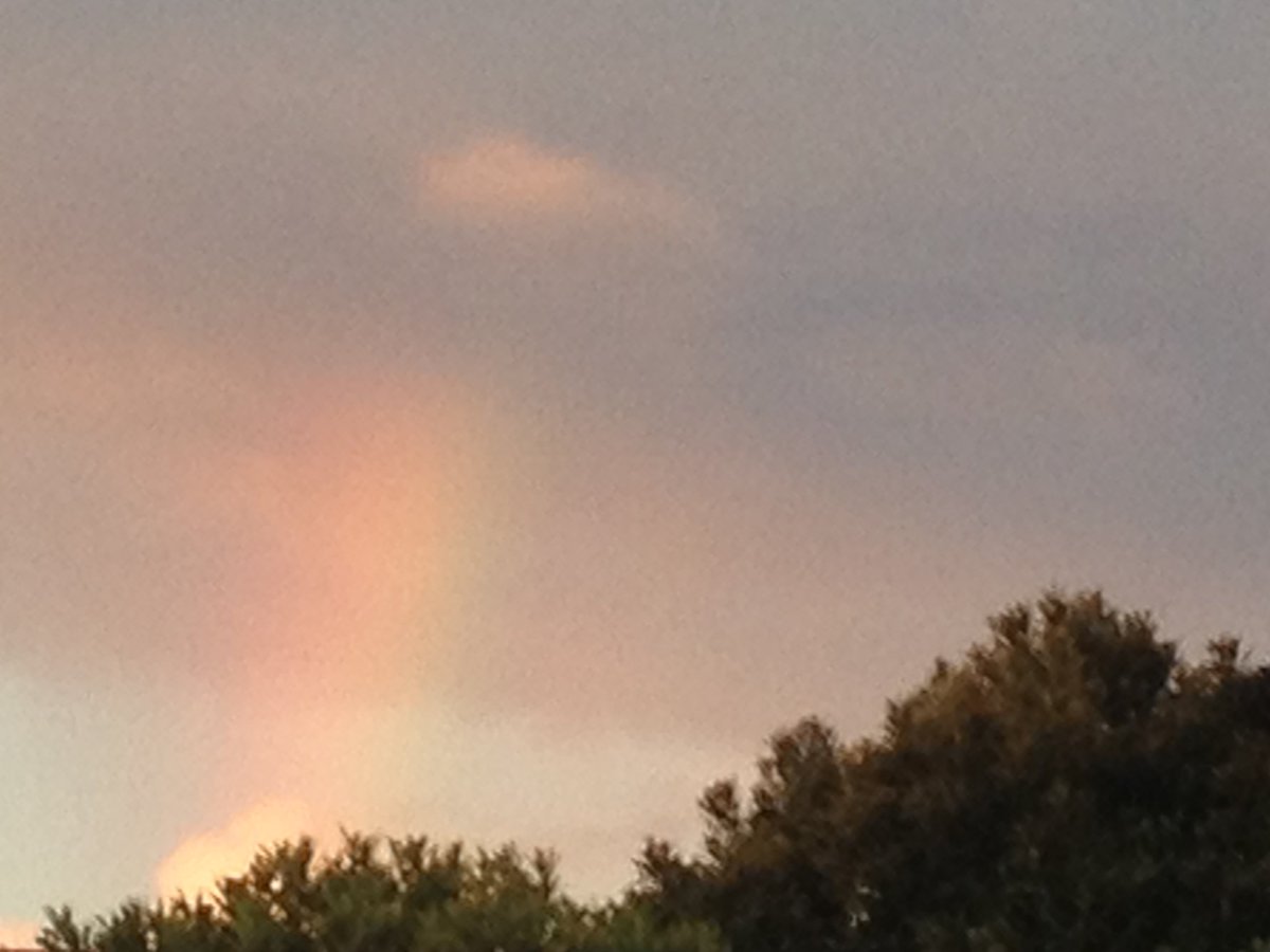 JeaneneHyles's tweet photo. a rainbow melding in the sunset reflections tonight #goldcoast #rainbow #sunset #inspo #adeisgnexcursion https://t.co/tM6EK8UVGG