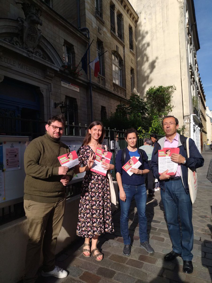 MarineRosset's tweet photo. La tournée des écoles de la #circo7502 continue avec ce matin celle de la rue Brossellette à #Paris5 et à #Paris6 celles des rues St André des arts et Jardinet.

Dimanche vous pouvez porter la justice sociale, environnementale et fiscale à l'Assemblée !

#legislatives2022 #NUPES https://t.co/IEvNndbKUm