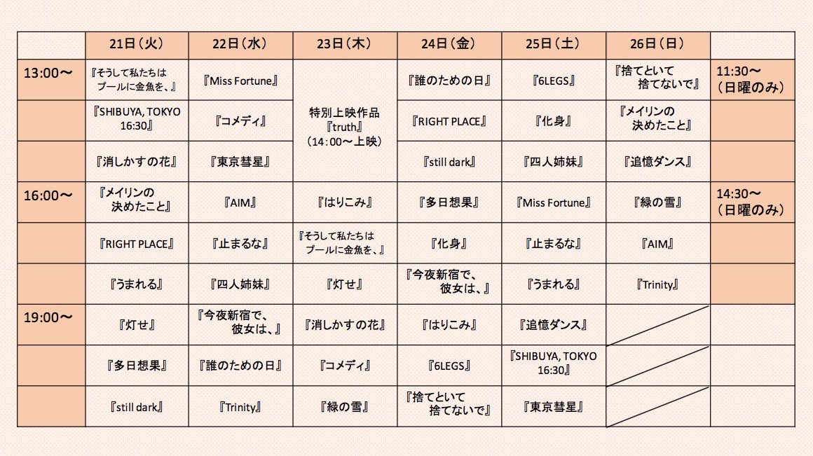 Ledecoshortfilm's tweet photo. 🎬開催まであと1週間 
#ルデコショートフィルムパーティ
【上映会詳細】
当日受付・当日清算のみ
事前予約は受け付けておりません
受付•開場は上映開始の30分前
先着順にてお入場いただきます
上映＋トークイベント合わせて全体のお時間は90〜120分（回により異なります）
https://t.co/3RCqG0cpA2 https://t.co/FPgU7uUX5l