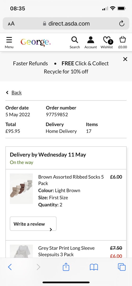 kingsofamy's tweet photo. @HelpAtGeorge hi I placed an order on 5th May and it still hasn’t arrived, I keep getting texts to say it will be delivered and it never is https://t.co/M9fhEfdb02