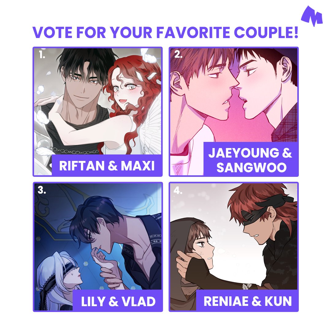 MantaComics's tweet photo. Pick your favorite couple! Must vote for one couple only👀
#undertheoaktree #sementicerror #liesbecomeyou #thegoldenforest #mantacomics https://t.co/kD7bEzuaBi