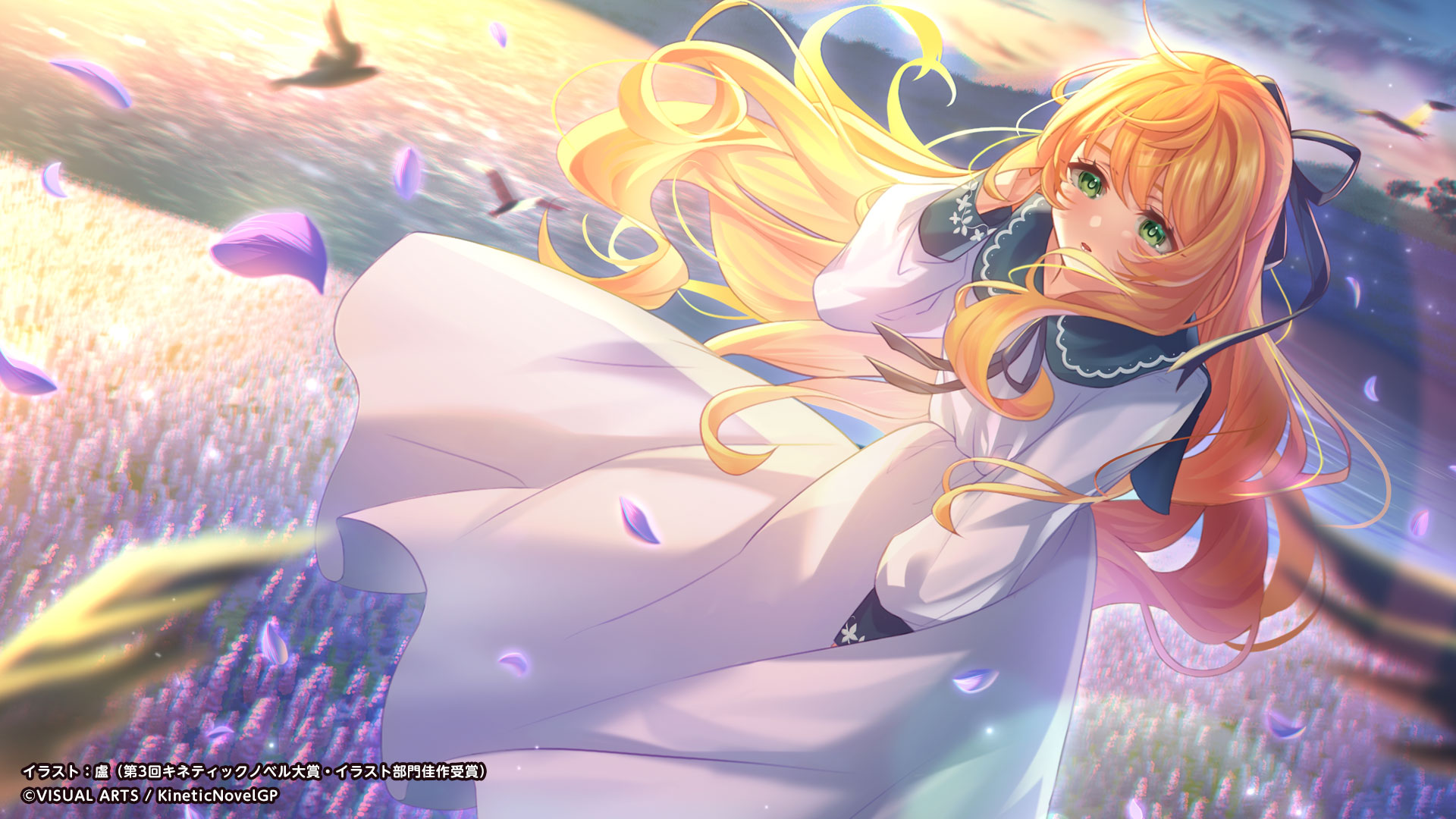 ビジュアルアーツ 営業本部 お知らせ 8月より募集開始となります クリエイター登竜門 キネティックノベル大賞 の音楽部門では 応募テーマの指定があります Bgm曲 テーマ2 名もなき彼女へ イラスト 盧 第3回開催イラスト部門佳作受賞