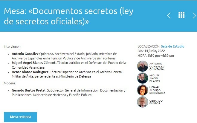 GerardoBustosP's tweet photo. Mesa sobre #DocumentosSecretos a cargo de
➡️Antonio González Quintana
➡️@Henararch
➡️@mablanes
➡️@GerardoBustosP (Mod)
Para dar un repaso a documentos secretos, documentos confidenciales, transparencia, acceso...
Esta tarde, @CongresocnADe
Más info en https://t.co/Qmw7BFkvxQ https://t.co/tUVvlSwkl3