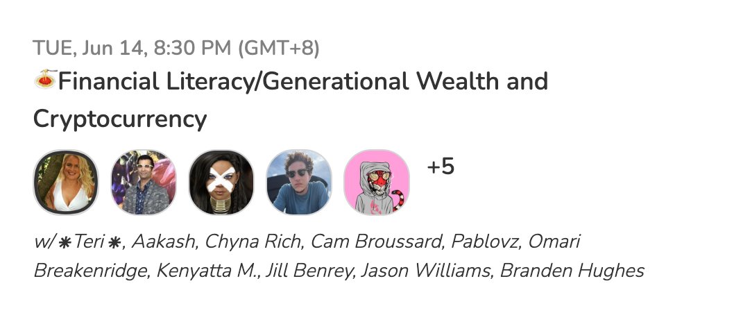 AsiaTigersClub's tweet photo. 👋 #Clubhouse Chats

🗓️ Tonight, 8:30 PM (GMT+8) in 30 mins!

Financial Literacy/Generational Wealth &amp; Cryptocurrency w/ Pablo @pablovzfx, Maria @MariaGa11301551 - Project managers of Asia Tigers Club &amp; other amazing speakers!

Let's chat! https://t.co/fbAxORRjWo

#NFTCommunity https://t.co/bAIddCgurl