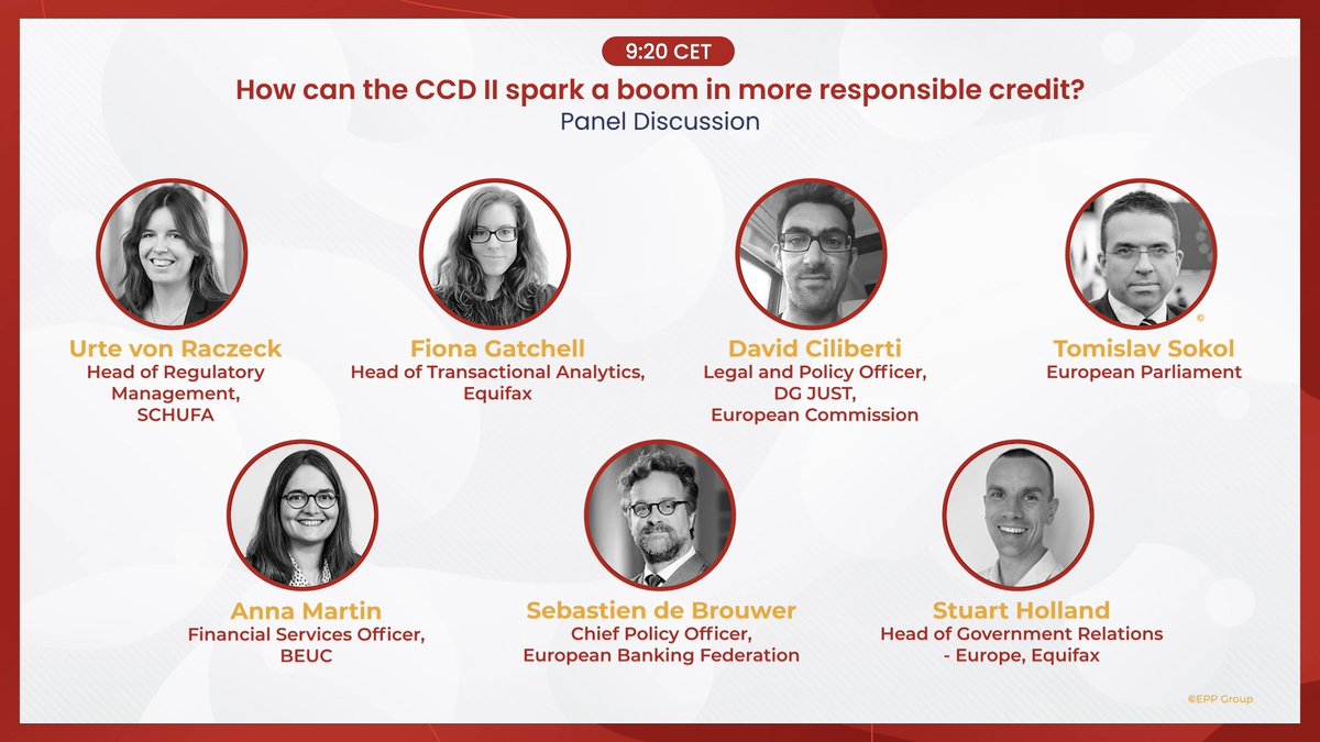 ACCISeu's tweet photo. Stuart Holland is moderating a panel discussion on how can the #CCDII spark a boom in more responsible #credit?
Panellist will be discussing the #data comprehensiveness and accuracy in #creditworthiness assessments
#ACCISConference #ACCISForYou #money #credit #ACCIS #CCD2 #AI https://t.co/b1vemzZmA9
