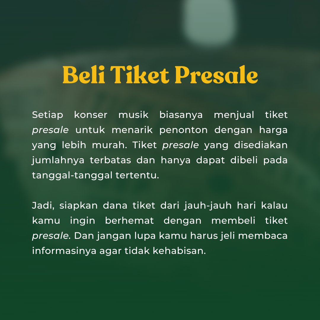 bdgphilofficial's tweet image. Nonton konser merupakan kegiatan yang cukup wajib dilakukan untuk para penikmat musik. Saat ini konser musik mulai kembali banyak bermunculan. Mau nonton semuanya tapi anggaran dananya terbatas, duh, jadi bingung yaa 😅

#tipshemat