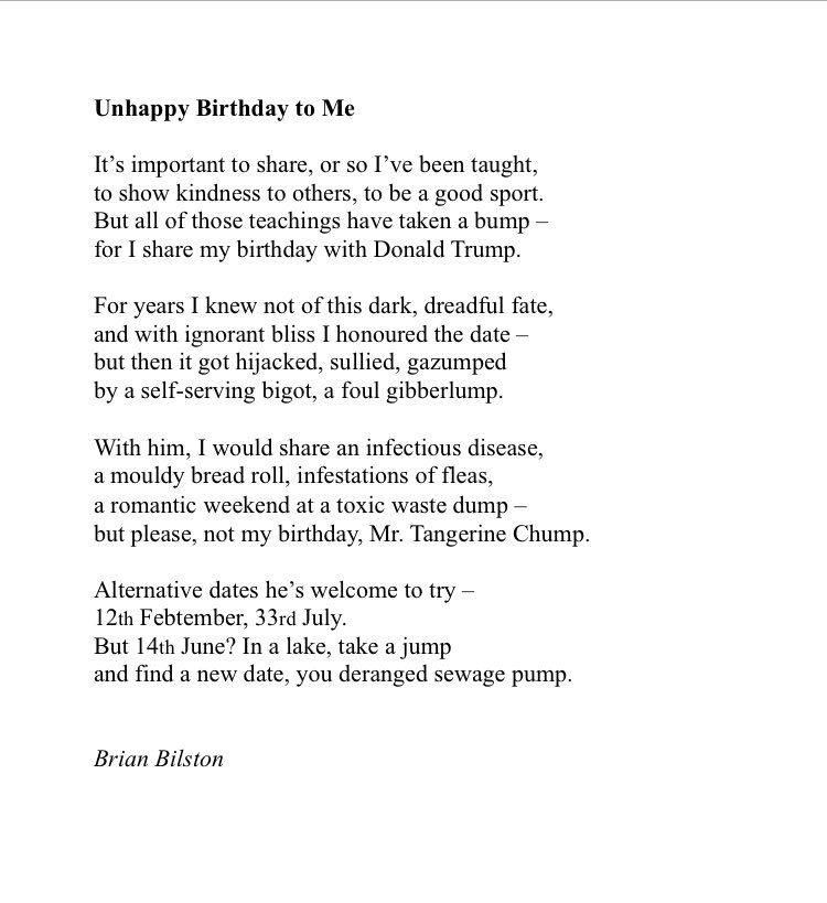 Today’s poem is called ‘Unhappy Birthday to Me’.