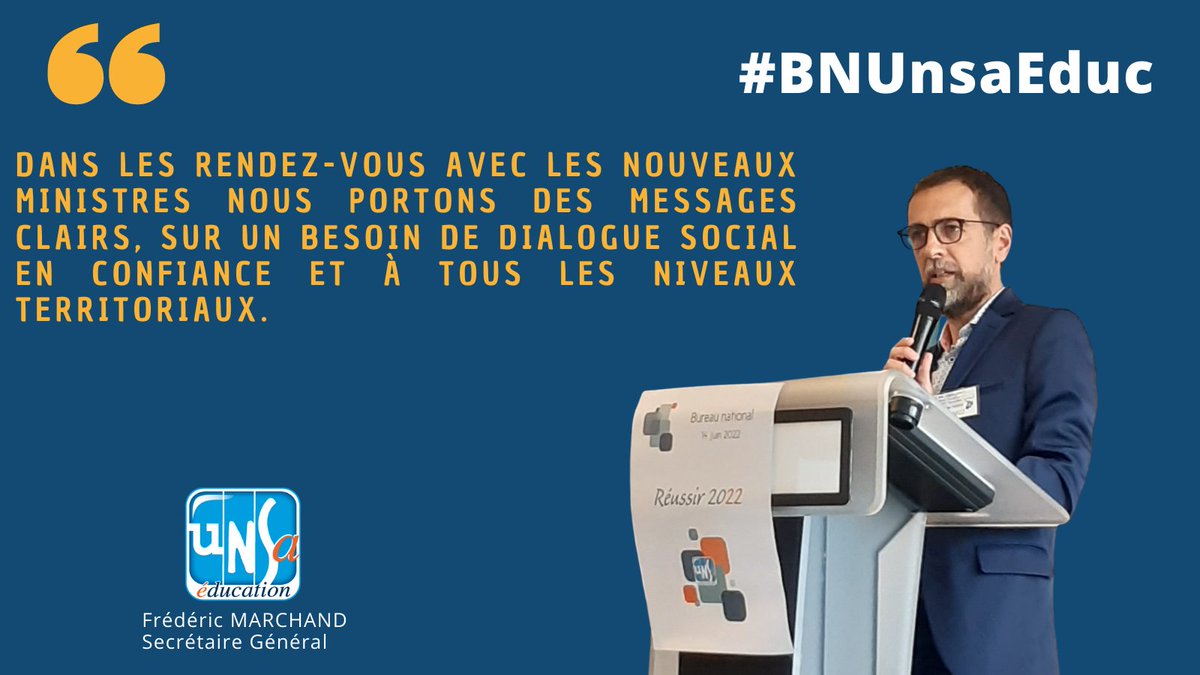 UNSA_Education's tweet photo. #BNUnsaEduc Intervention de Frédéric Marchand, Secrétaire général #UnsaEduc https://t.co/7vszOK26ud