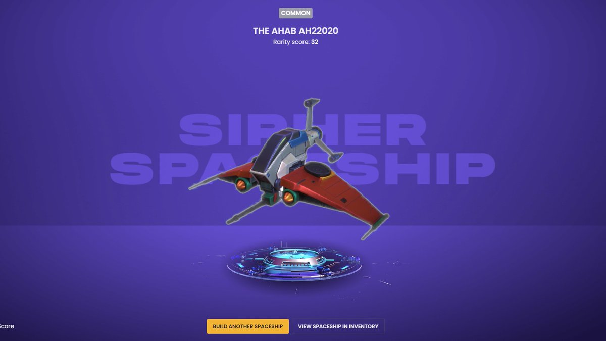 noitcnitxe's tweet photo. Spaceship building is hereeee 
#MySipherSpaceship 🔥 

Can't say it is the rarest but it was a lot of fun building it 😅 https://t.co/eAWtysWmpV