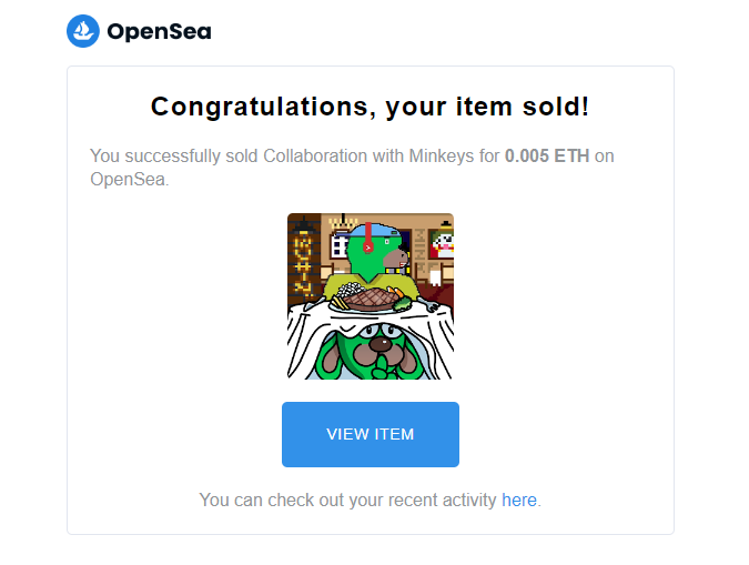 My collab with <a href="/Hunger_Hunterz/">HungerHunterz_NFT🍔🍕🍣ﾊﾝｶﾞｰﾊﾝﾀｰｽﾞ</a> was sold!! 
That #NFT is fire! 🔥🔥

Congrats to <a href="/yoshine_0708/">YOSHINE SUDO🇯🇵🇹🇼</a> for the amazing buy.
Hope you enjoy that piece of art 🙌😁