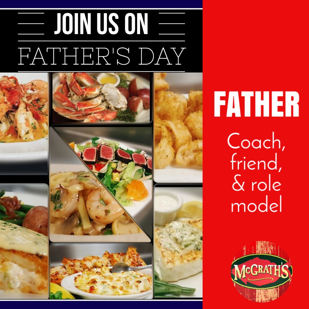 mcgrathsfh's tweet photo. Father's Day is just around the corner! Treat dad to his favorite seafood dish at McGrath's Fish House! #fathersday #seafood #celebrate #mcgrathsfishhouse https://t.co/Wx6TGKBPog