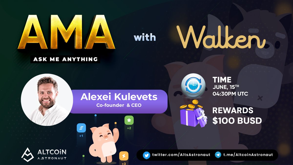 Alts_Astronaut's tweet photo. 📣Excited to Announce our next #AMA with @walken_io !!

💥  Come and join the AMA at https://t.co/S6MXdG0IoO
🗓  15th June 2022
⏰   4:30 PM UTC

1️⃣ Like+RT
2️⃣ Follow @AltsAstronaut &amp; @walken_io
3️⃣ Comment with a question about Walken https://t.co/pnOxyUlTZL