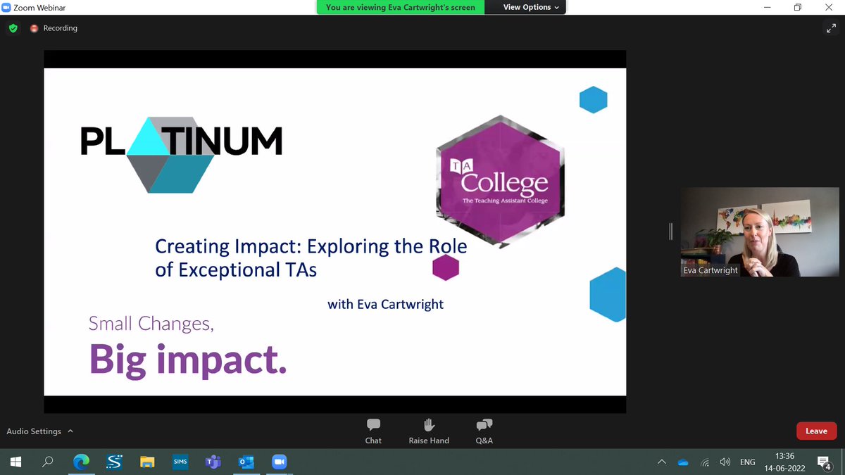 Summer CPD 
Creating Impact: Exploring the role of Exceptional TA’s with <a href="/eva_cartwright/">Eva Cartwright</a> <a href="/FOBISIA1/">FOBISIA</a>