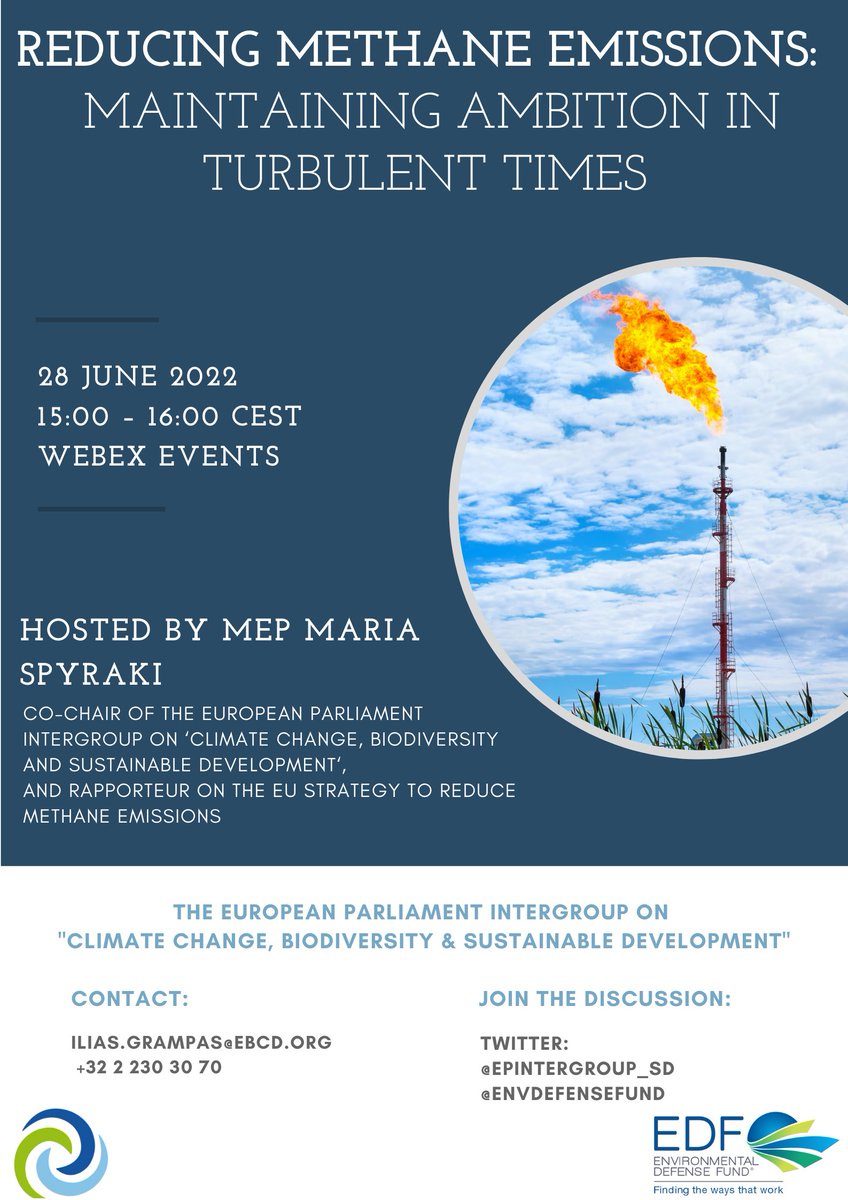 EPIntergroup_SD's tweet photo. 🏭 When it comes to #methane emissions, 🇪🇺 needs to lead by example &amp; keep ambitions high, in view of the upcoming COP 27 &amp; against the backdrop of current geopolitical turmoil.
🗓️ Join the discussion on 28/6 by registering: https://t.co/wtGFV0rLTv @EnvDefenseEuro @EnvDefenseFund https://t.co/NcewBBQbD2