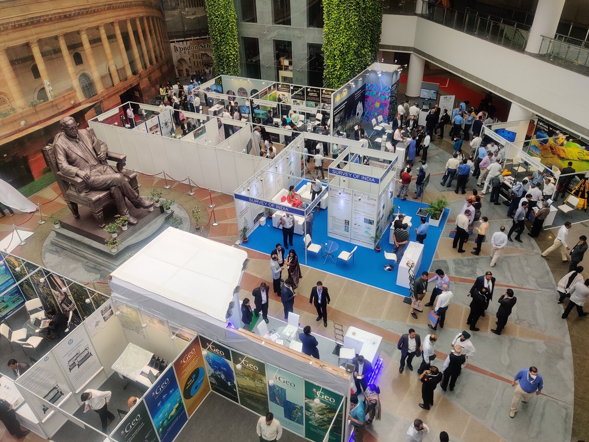 geospatialworld's tweet photo. #geointelligence2022 | Exhibition area is vibrant. Please visit the stalls and see the development these companies are bringing to transform India's space capabilities. #geoint #space #defense #security https://t.co/glNxiTjwLE