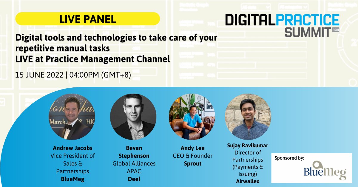 accandfinshow's tweet photo. What are the daily manual tasks that can be digitalised, saving time and effort for your teams? Find out at #DigitalPracticeSummitAsia! Featured panelists include @BlueMegAsia, Sprout, @airwallex  &amp; @deel. Get your FREE virtual pass now: https://t.co/rQU4ZhL2bQ https://t.co/jMeKQKEaQA
