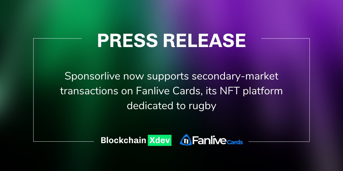 EniblockHQ's tweet photo. #Sports and #rugby fans will be delighted! We are proud to announce that our client #Sponsorlive now supports secondary-market transactions and payments in #tez &amp; #euros on @FanliveCards, its #NFT #Marketplace dedicated to rugby. Read the #PressRelease 👉 https://t.co/5sWj2DEtts https://t.co/RS4yac82wl