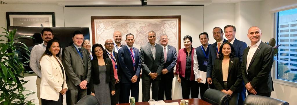 AmchamIndia's tweet photo. Thank you Ambassador Verma @RichardRVerma for sharing perspectives on the current geopolitical situation #USIndia relations, global trade &amp; the security environment #USIndiaPartnership 🇺🇸 🇮🇳 #DoorKnockDC #USIndiaEconomicPartnership #EnergyPartnership #DefensePartnership https://t.co/vJFoCgDCBS