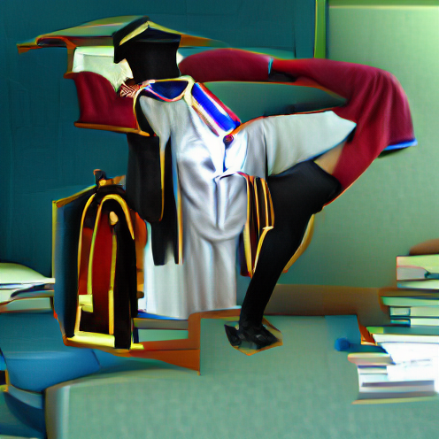 O_T_Human's tweet photo. Work that incorporates academic regalia the pose is gymnastic (#BEEH) #art #artist #artwork #nft #nfts #nftcollector https://t.co/n1eGgmFKju