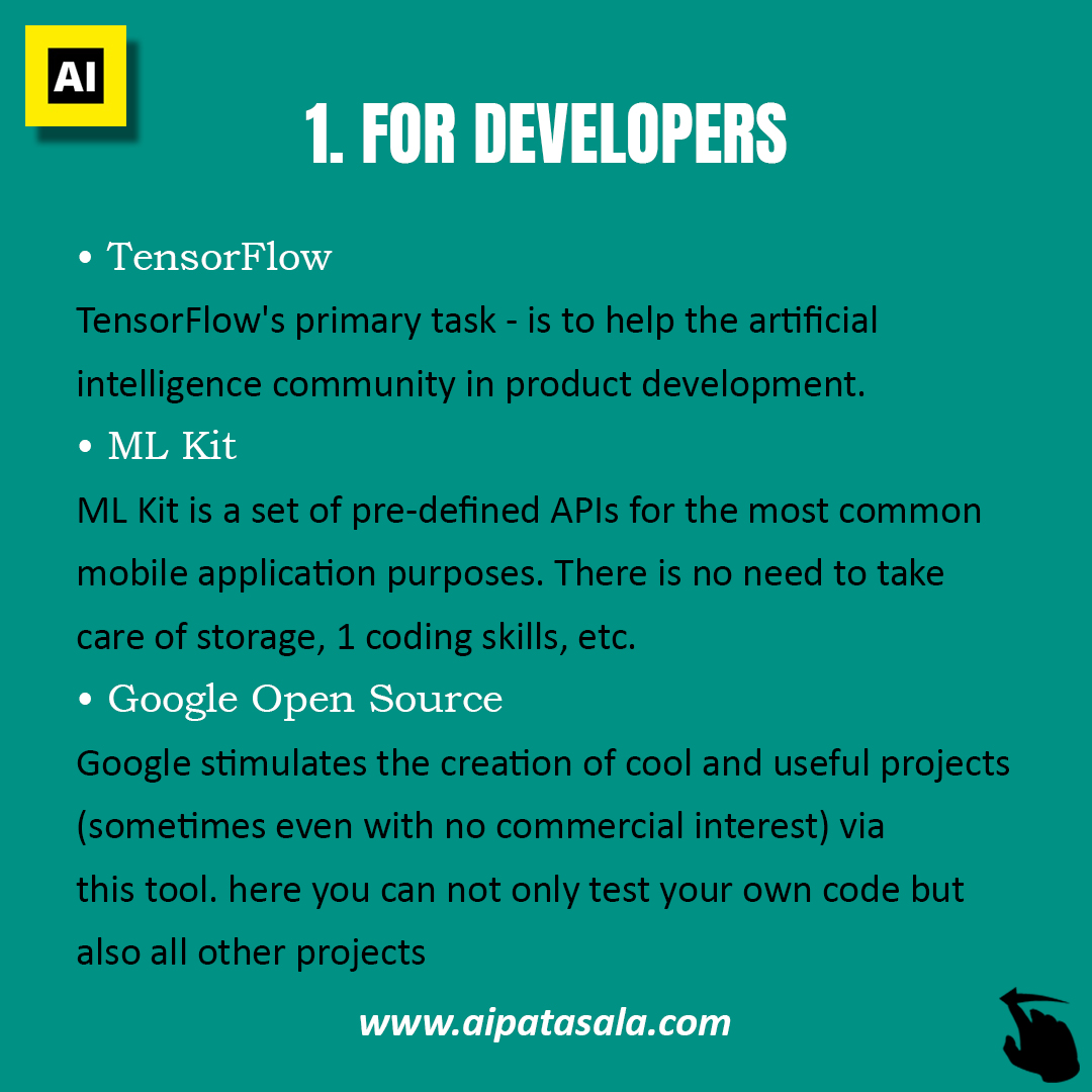 aipatasala's tweet photo. For developers :- • ML Kit • Tenserflow •GoogleOpenSource

🗣️Share your opinion in the comment section

🙎‍♂️ Tag a friend who wants to see the post
.
.
Follow @aipatasala for more
.
.
Register your seat for a free webinar on Data Science and Python now:- https://t.co/kSy0KVgQax https://t.co/VFJQMS6dH5