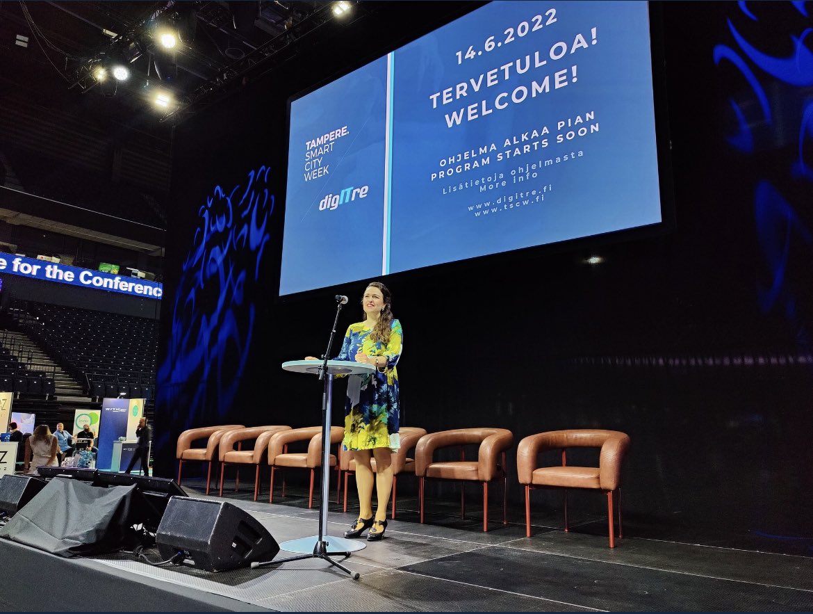 goodnewsfinland's tweet photo. MT @IkonenAK: Welcome to the #Tampere Smart City Expo and Conference! This is a great possibility to interact: participants (cities, companies and professionals) come from 45 countries. 🌍 From ideas to action ja from research to reality! #Finland #TSCW22 https://t.co/FQT2bYOfFI