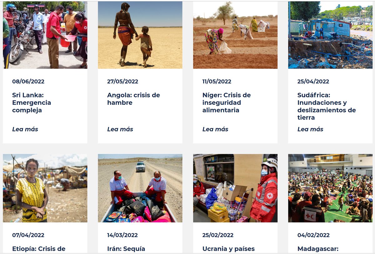 Más emergencias y crisis humanitarias de lo que pensamos.

Pero, la gran mayoría, olvidadas, ignoradas, ninguneadas... <a href="/ifrc/">IFRC</a> 
Una muestra:
ifrc.org/es/emergencies…