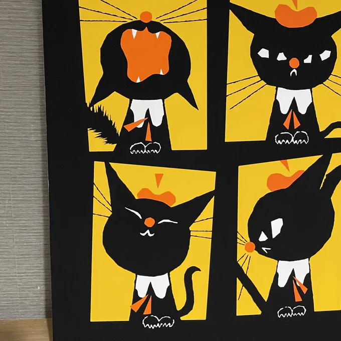 完成 疲れた☺️でも可愛く描けたよ。 #黒ねこ意匠 #原画 #kuronekodesign #blackcatrobin #BLACKCATROBIN #ROBIN 