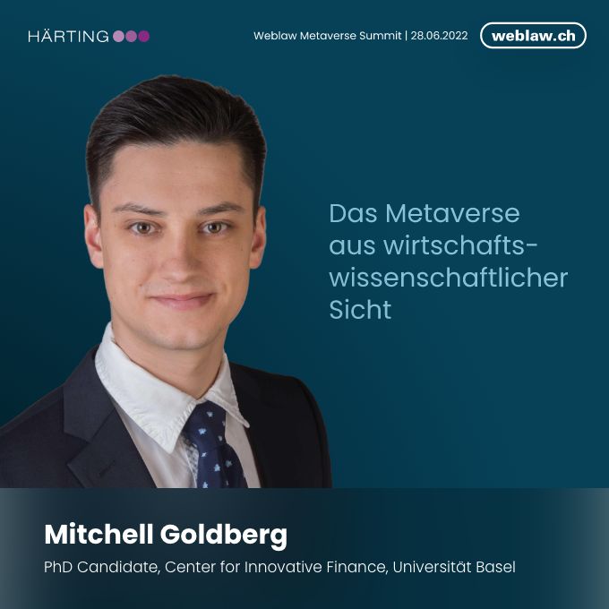 «Das Metaverse aus wirtschaftswissenschaftlicher Sicht»

Wir freuen uns auf das Referat von Mitchell Goldberg am Metaverse Summit am 28.06.22 in Zürich!

Alle Infos und Anmeldung: weblaw.ch/metaverse

#metaverse #weblaw weblaw.ch/metaverse