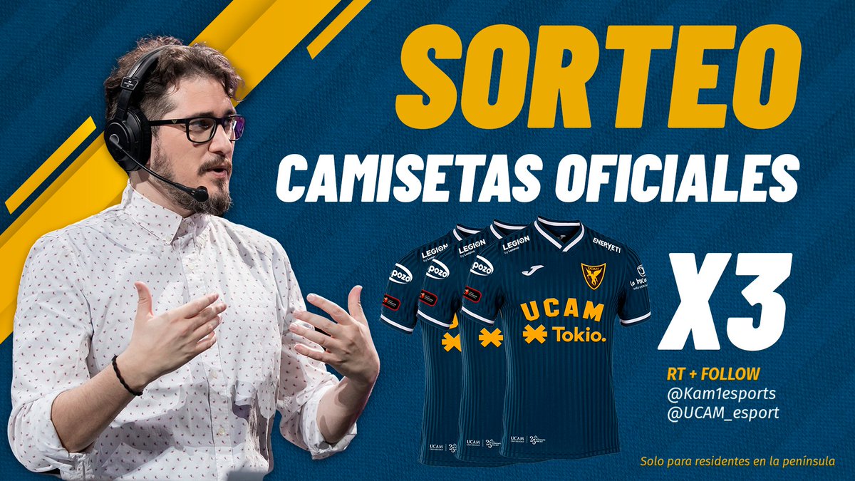 QUIÉN QUIERE LAS CAMITEAS OFICIALES DE #UCAMTokiers💛💙!!!

Cómo hago para conseguirlas?

➡️Follow <a href="/UCAM_esports/">UCAM Esports</a> 
➡️Follow @Kam1esports 
➡️RT!