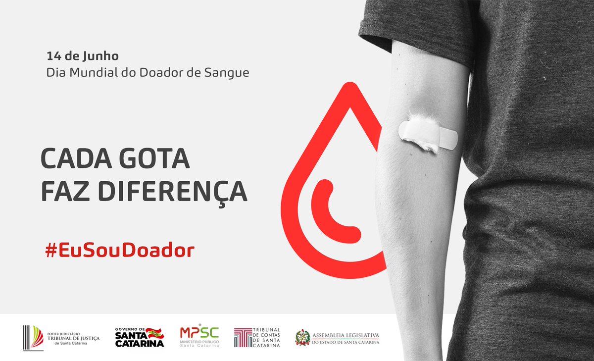 tjscoficial's tweet image. 🩸 &amp;gt; Doar sangue é um ato de solidariedade que pode salvar uma vida. Por isso, hoje, no Dia Mundial do Doador de Sangue, TJSC, @GovSC, @mpscnoticias, @TCE_SC e @assembleiasc reforçam a importância de fazer a doação em todas as épocas do ano. #EuSouDoador #DoeSangue