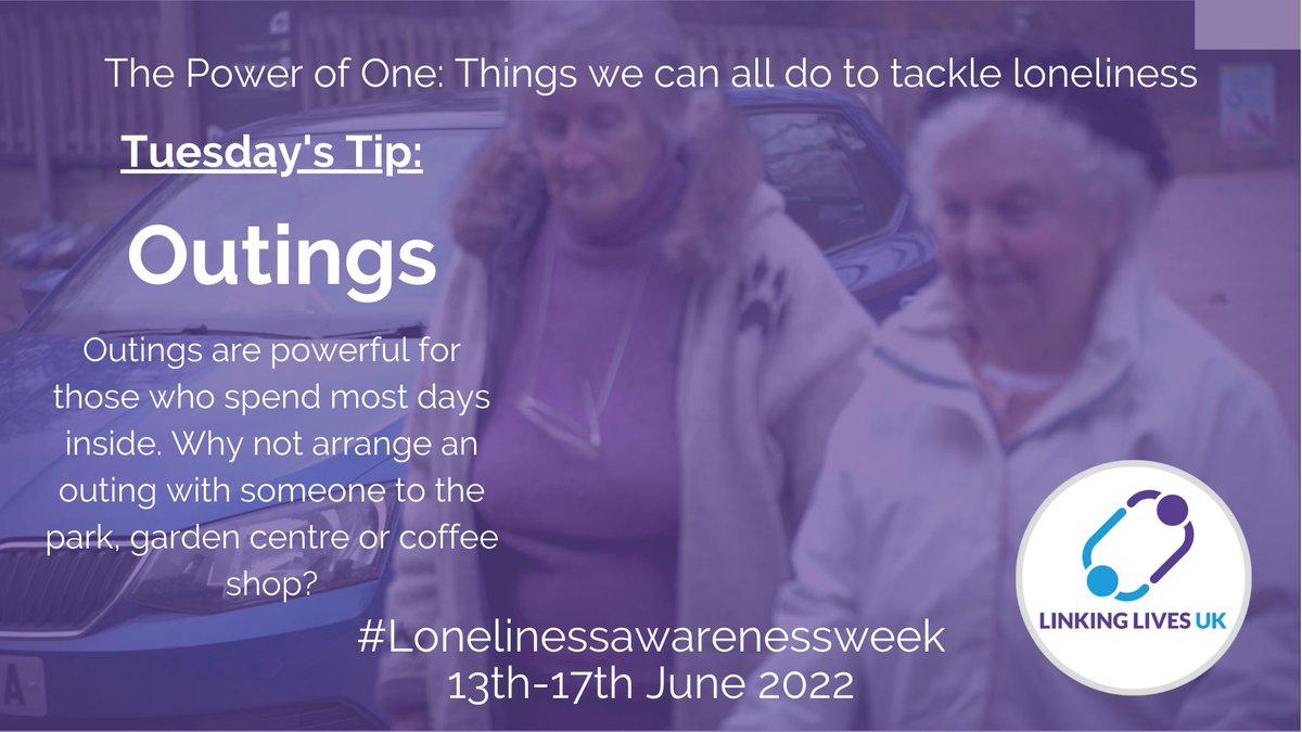 Here's todays top tip for #LonelinessAwarenessWeek Our theme for the week is 'The Power of One'. Here is a full line up of all  our activities during the week including two webinars on Wednesday, resources, hints and tips, and new short films. #Friendship linkinglives.uk/power-of-one/